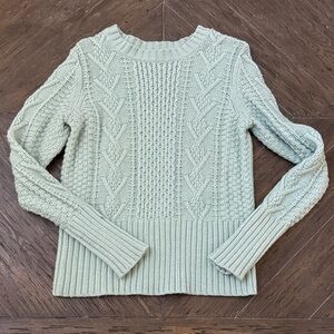 Women's Gap Mint Cable Knit Sweater - Medium